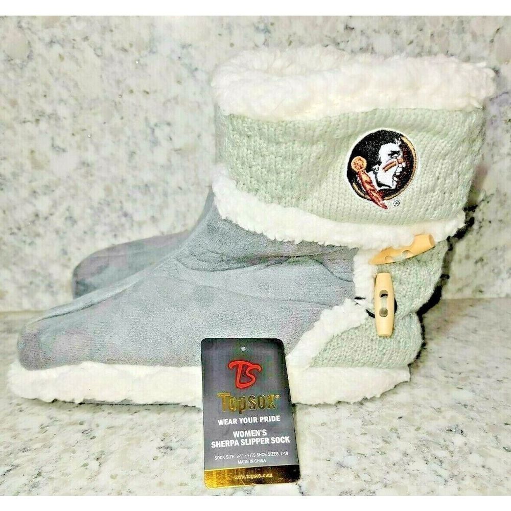 Top Sox Sherpa Lined Cozy Slippers Women's Non-Slip Size M/L 7-9 NWT